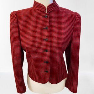 Francesco Smalto Red & Black Houndstooth Blazer 4